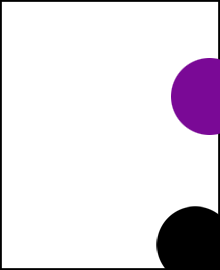Circle with Black dot leaving lower right part of page and purple dot in middle right