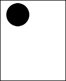 Circle with black dot at top left